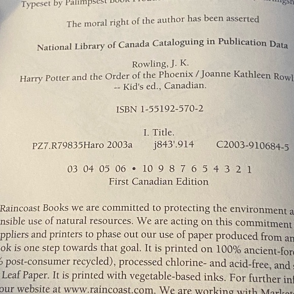 Harry Potter and the order of the Phoenix, Canadian first edition, hardcover - Picture 5 of 6